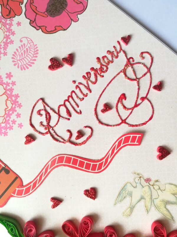 Quilled Anniversary Greeting Card image