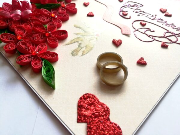 Quilled Anniversary Greeting Card image