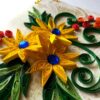 Yellow Quilled Flowers Greeting Card image
