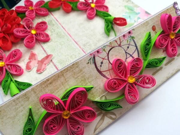 Red Themed Quilled Mini Scrapbook Greeting Card image
