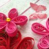 Red Themed Quilled Mini Scrapbook Greeting Card image