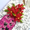 Quilled Red Flowers in Vase Greeting Card image
