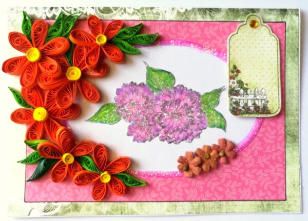 Orange Side Design Quilling Card image Orange Side Design Quilling Card image