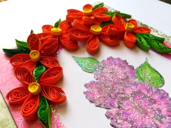 Orange Side Design Quilling Card image Orange Side Design Quilling Card image