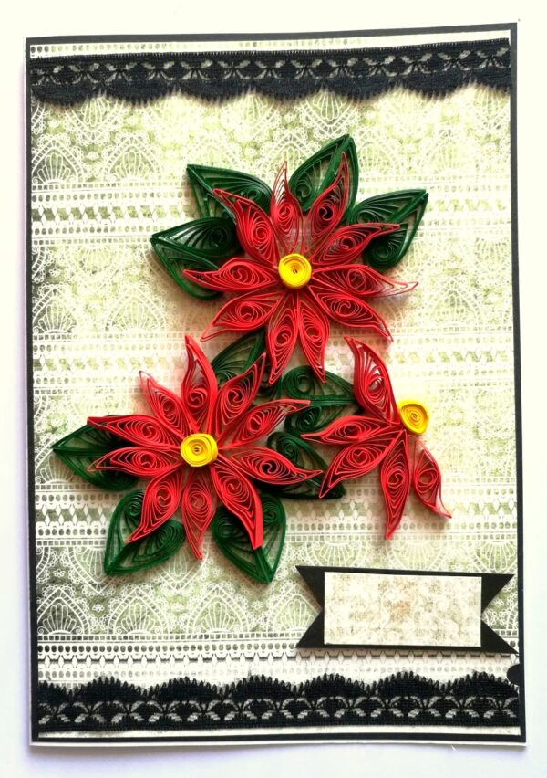 Quilled Red Flowers Design Card image