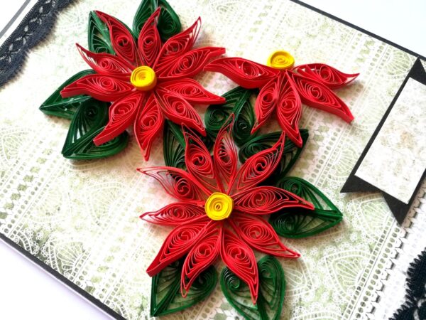 Quilled Red Flowers Design Card image