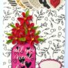 Quilled Red Flowers in Vase Greeting Card image