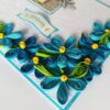 Blue Quilled Corner Flowers Birthday Greeting card image