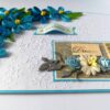 Blue Quilled Corner Flowers Birthday Greeting card image