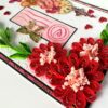 Red Quilled Corner Flowers Love Greeting Card image Red Quilled Corner Flowers Love Greeting Card image