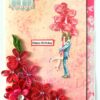 Red Quilled Flowers Birthday Greeting Card image