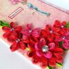Red Quilled Flowers Birthday Greeting Card image