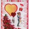 Red and Pink Quilled Corner Love Greeting Card image