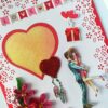 Red and Pink Quilled Corner Love Greeting Card image