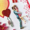 Red and Pink Quilled Corner Love Greeting Card image