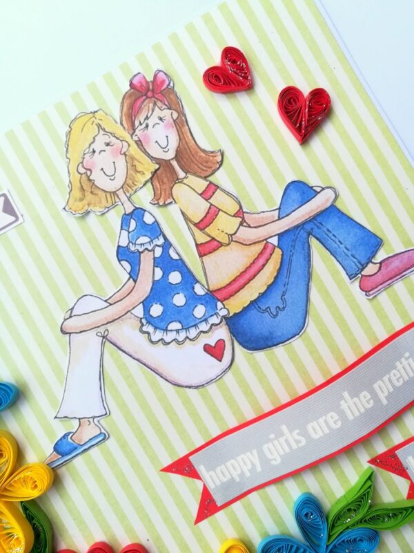 Best Friends or Sisters Handmade Greeting Card image Best Friends or Sisters Handmade Greeting Card image