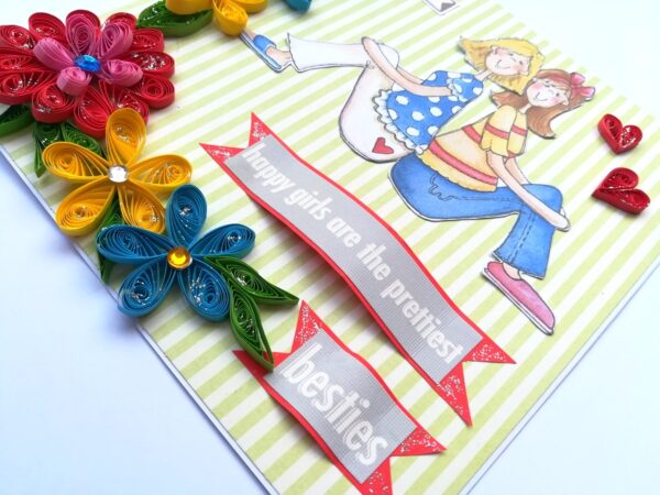Best Friends or Sisters Handmade Greeting Card image Best Friends or Sisters Handmade Greeting Card image