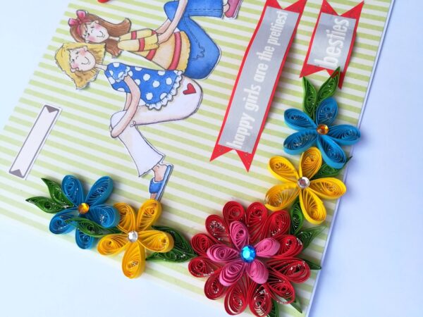 Best Friends or Sisters Handmade Greeting Card image Best Friends or Sisters Handmade Greeting Card image