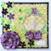 Sparkling Purple Handmade Flowers Greeting Card image