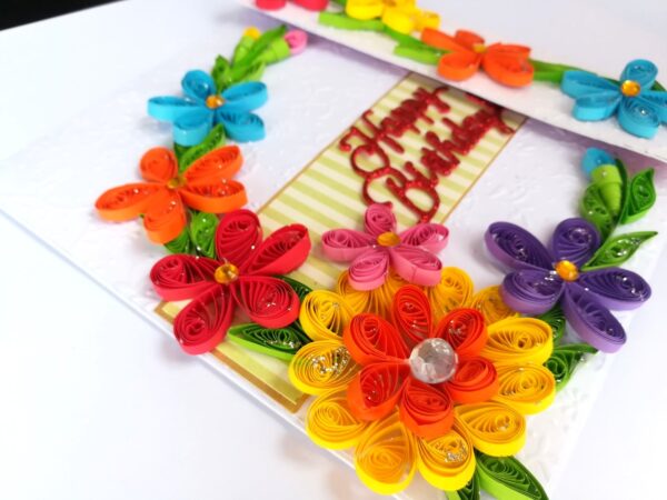 Multicolored Quilled Mini Scrapbook Greeting Card image