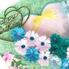 White and Blue Quilled Flowers in Heart Greeting Card image