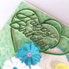 White and Blue Quilled Flowers in Heart Greeting Card image