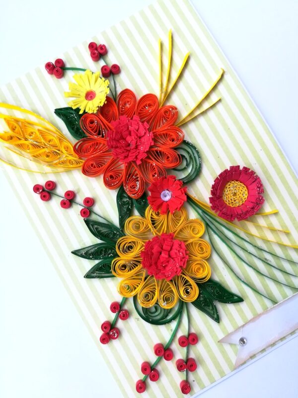 Yellow and Orange Quilled Greeting Card image