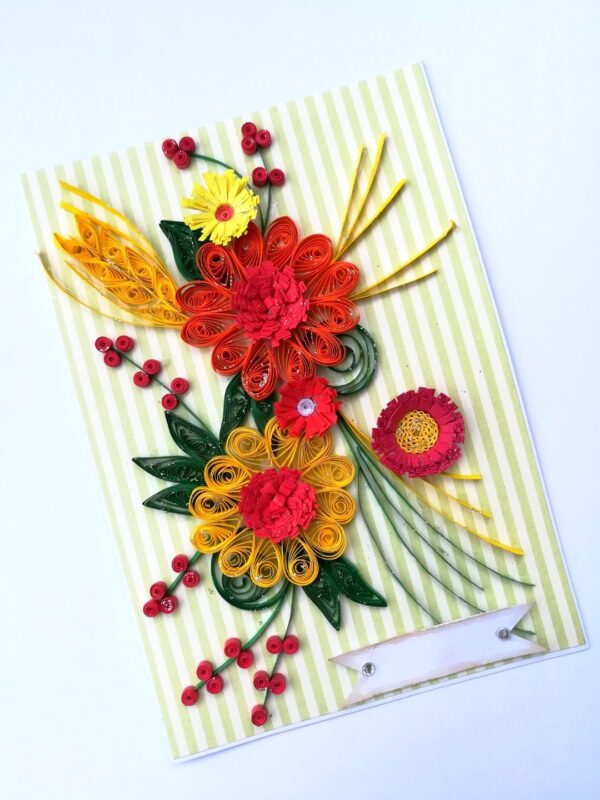 Yellow and Orange Quilled Greeting Card image