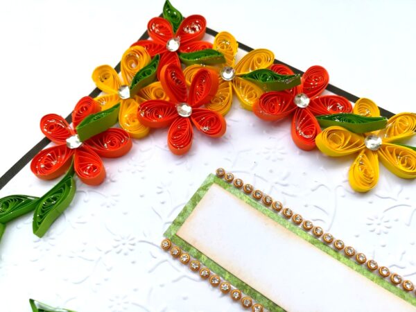 Yellow Orange Quilled Corner Greeting Card image