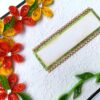 Yellow Orange Quilled Corner Greeting Card image