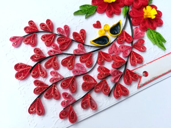 Quilled Love Tree With Birds Greeting Card image