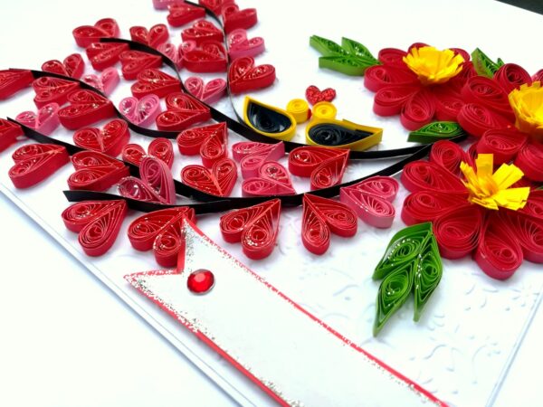Quilled Love Tree With Birds Greeting Card image