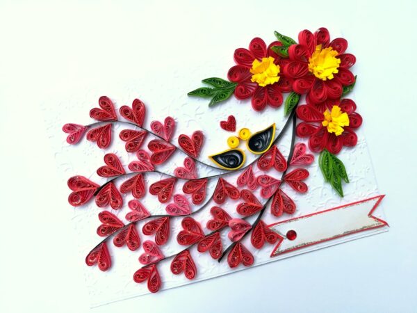 Quilled Love Tree With Birds Greeting Card image