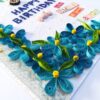 Blue Quilled Corner Flowers Birthday Greeting card image
