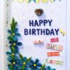 Blue Quilled Corner Flowers Birthday Greeting card image