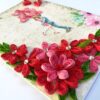 Quilled Red Flowers Corner Couple Card image