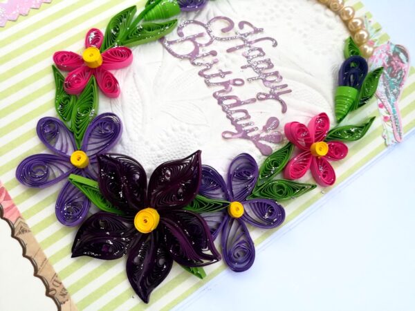 Purple Themed Quilled Greeting Card image