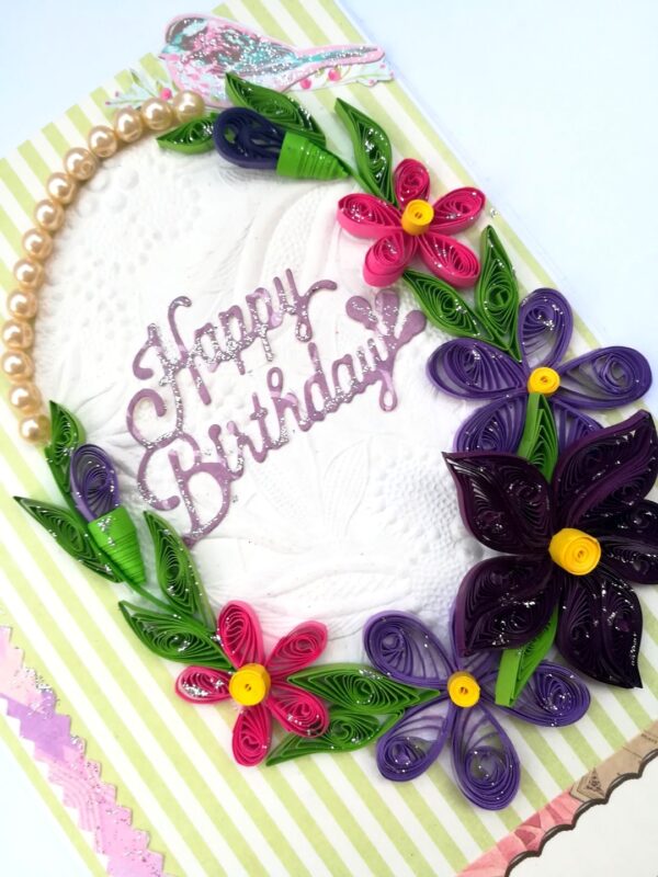 Purple Themed Quilled Greeting Card image