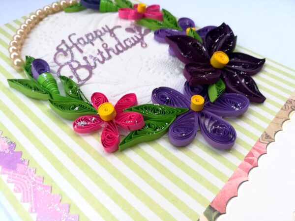 Purple Themed Quilled Greeting Card image