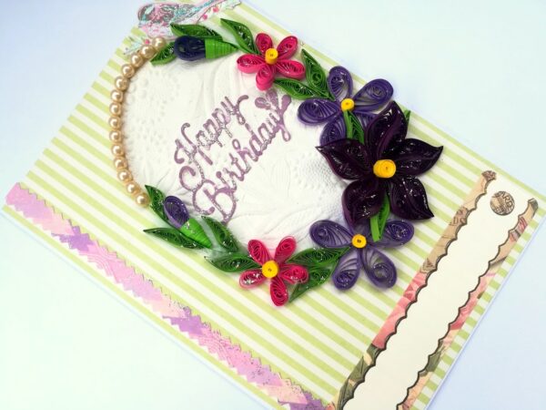 Purple Themed Quilled Greeting Card image