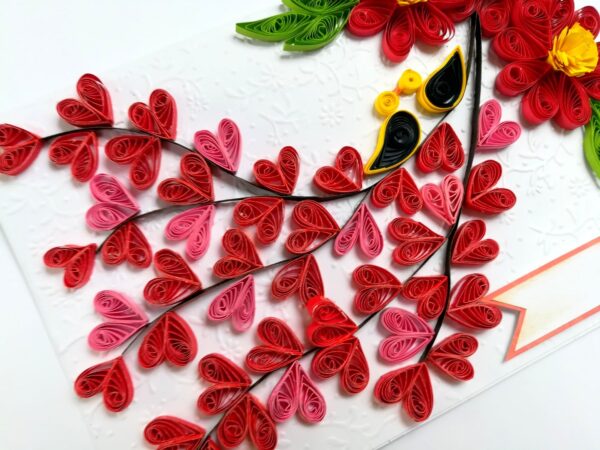 Quilled Love Tree With Birds Greeting Card image