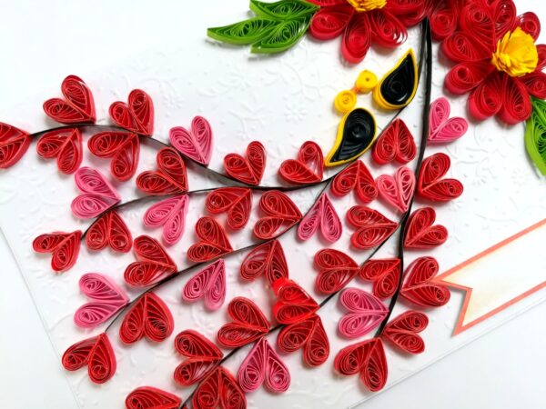Quilled Love Tree With Birds Greeting Card image