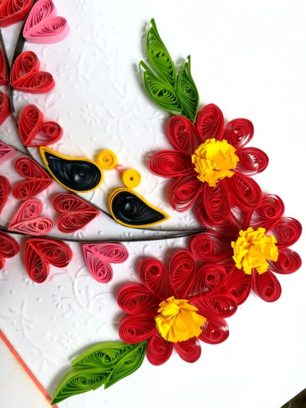 Quilled Love Tree With Birds Greeting Card image