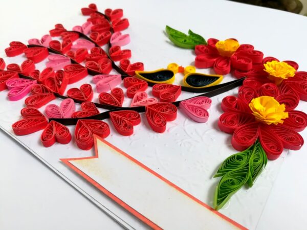 Quilled Love Tree With Birds Greeting Card image