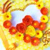 Yellow Themed Quilled Flowers in Heart Greeting Card image