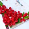 Quilled Red Flowers Corner Couple Card image Quilled Red Flowers Corner Couple Card image