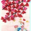 Quilled Hearts Tree With Love Couple Greeting Card image