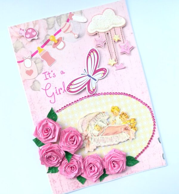 Baby Girl Handmade Greeting Card image