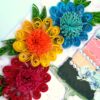 Multicolor Flowers Quilled Birthday Greeting Card -D1 image Multicolor Flowers Quilled Birthday Greeting Card -D1 image