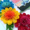Multicolor Flowers Quilled Birthday Greeting Card -D1 image Multicolor Flowers Quilled Birthday Greeting Card -D1 image